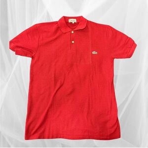 Lacoste Red Short-Sleeve Pique Polo